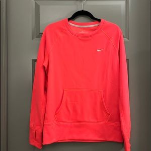 Nike Neon Hot Pink Crew Neck Therma-Fit Sweater Medium